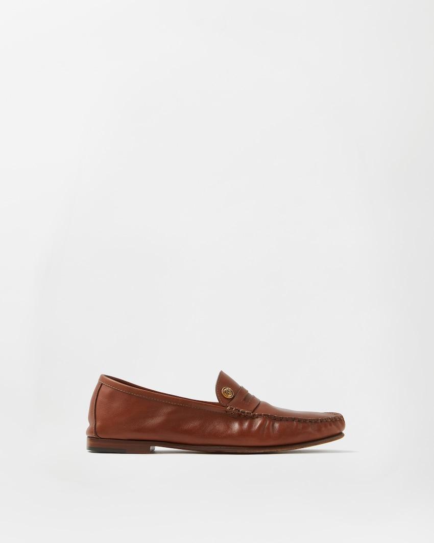 guanto leather loafers by VERSACE