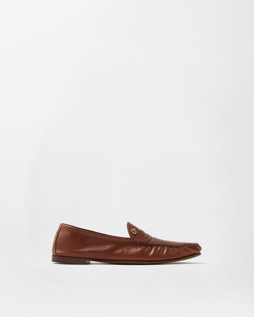 guanto leather loafers by VERSACE