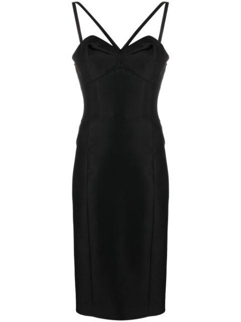 halterneck bustier midi dress by VERSACE
