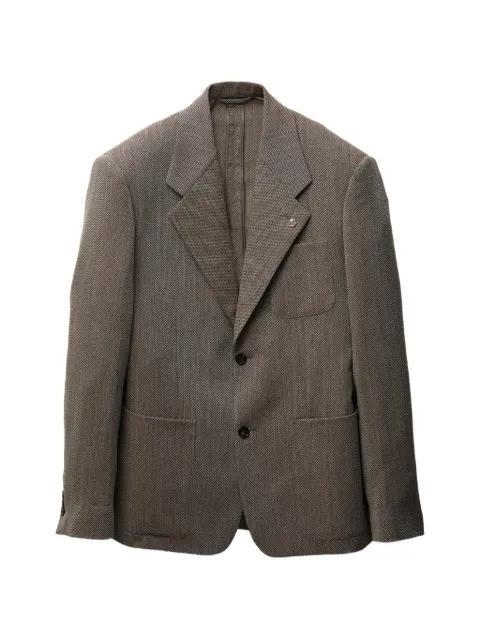 herringbone wool crêpe blazer by VERSACE