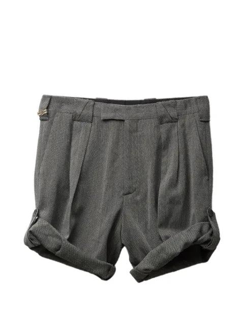 herringbone wool crêpe formal shorts by VERSACE