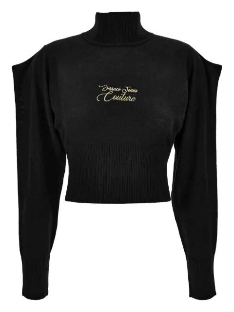 high-neck puff-sleeve sweater by VERSACE