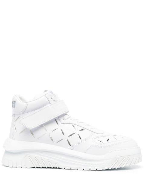 high-top leather sneakers by VERSACE