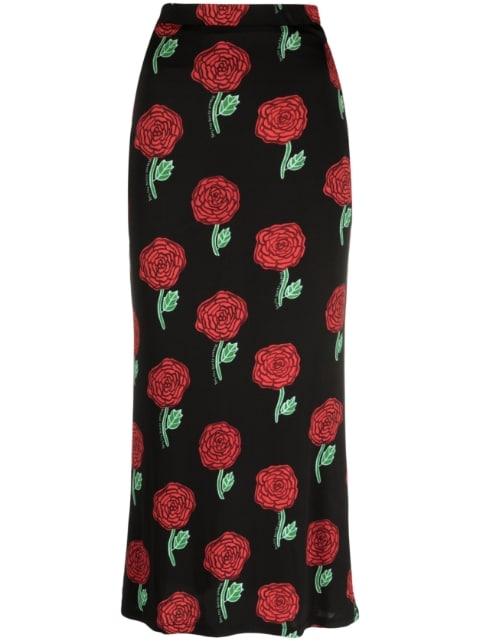 high-waisted floral-print skirt by VERSACE