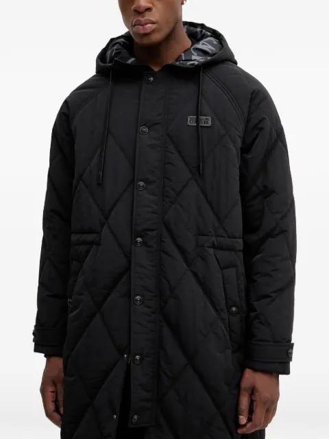 hood-detailed padded  coat by VERSACE