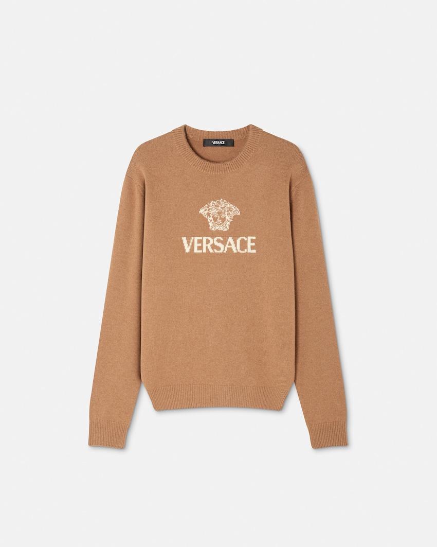intarsia cashmere knit sweater by VERSACE