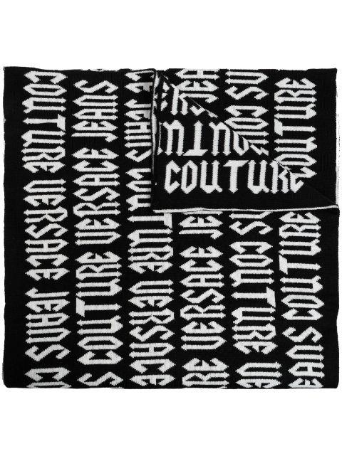intarsia knit-logo scarf by VERSACE