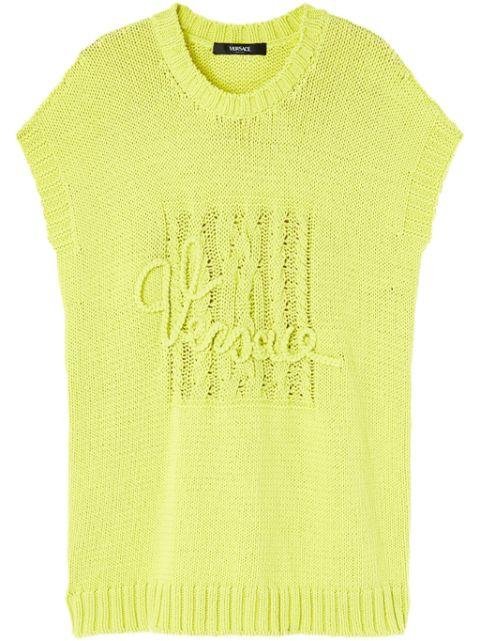 intarsia-knit logo vest by VERSACE