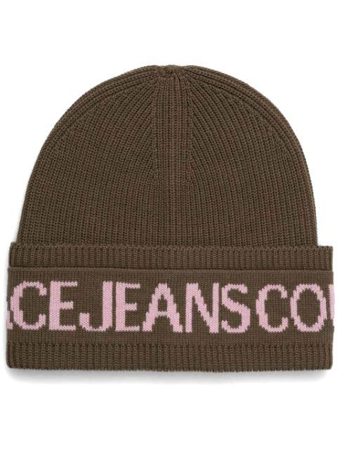 intarsia-logo beanie by VERSACE