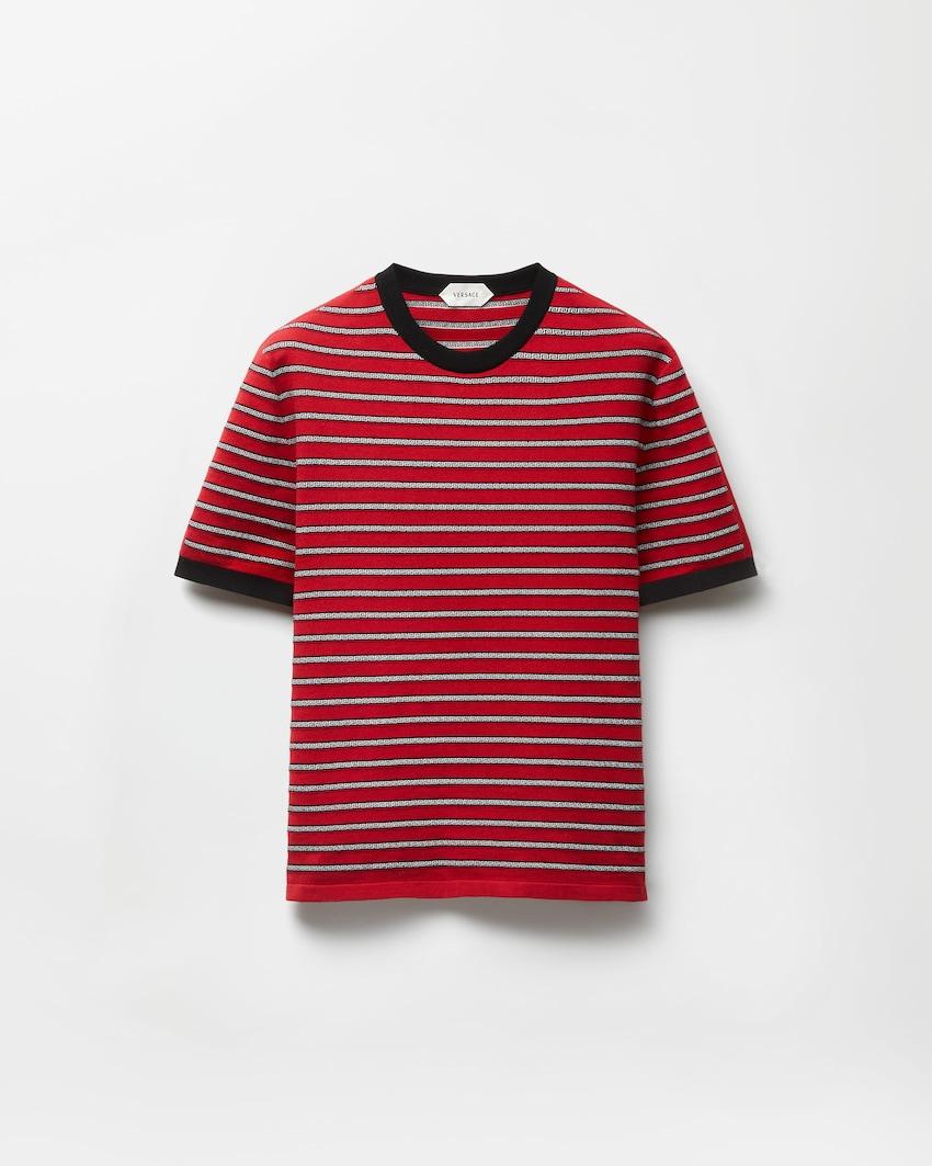 jacquard cotton-blend knit t-shirt by VERSACE
