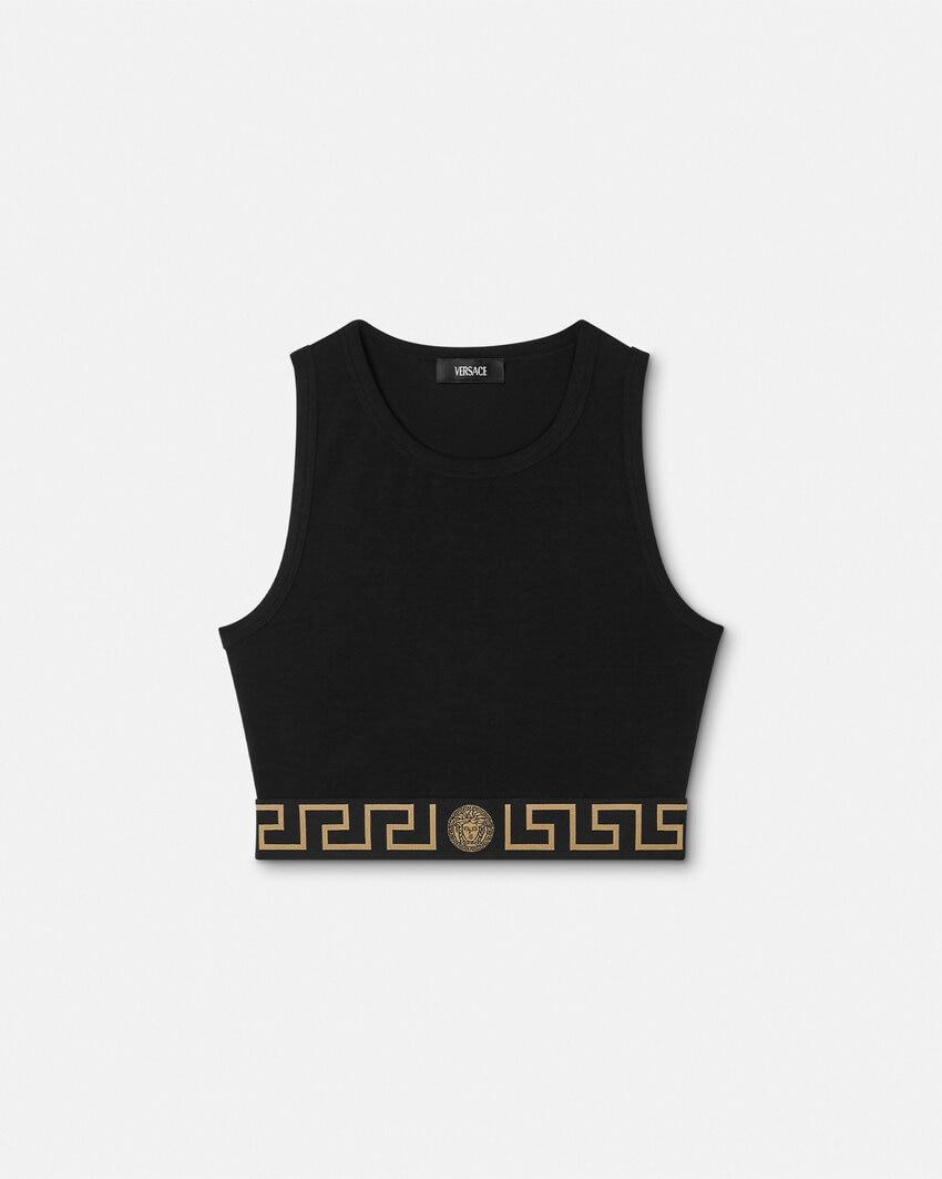 jacquard cotton-jersey crop top by VERSACE