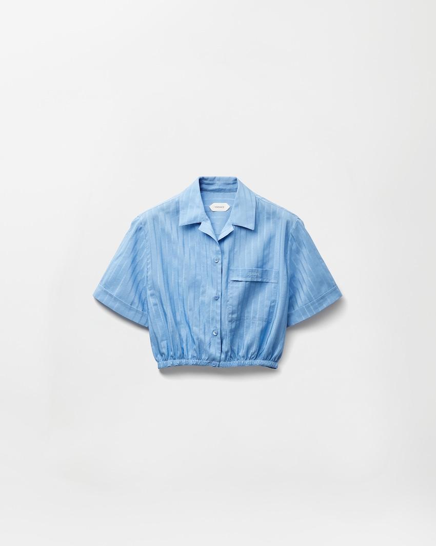 jacquard cotton-silk crop shirt by VERSACE