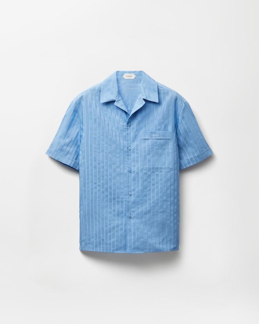 jacquard cotton-silk regular shirt by VERSACE