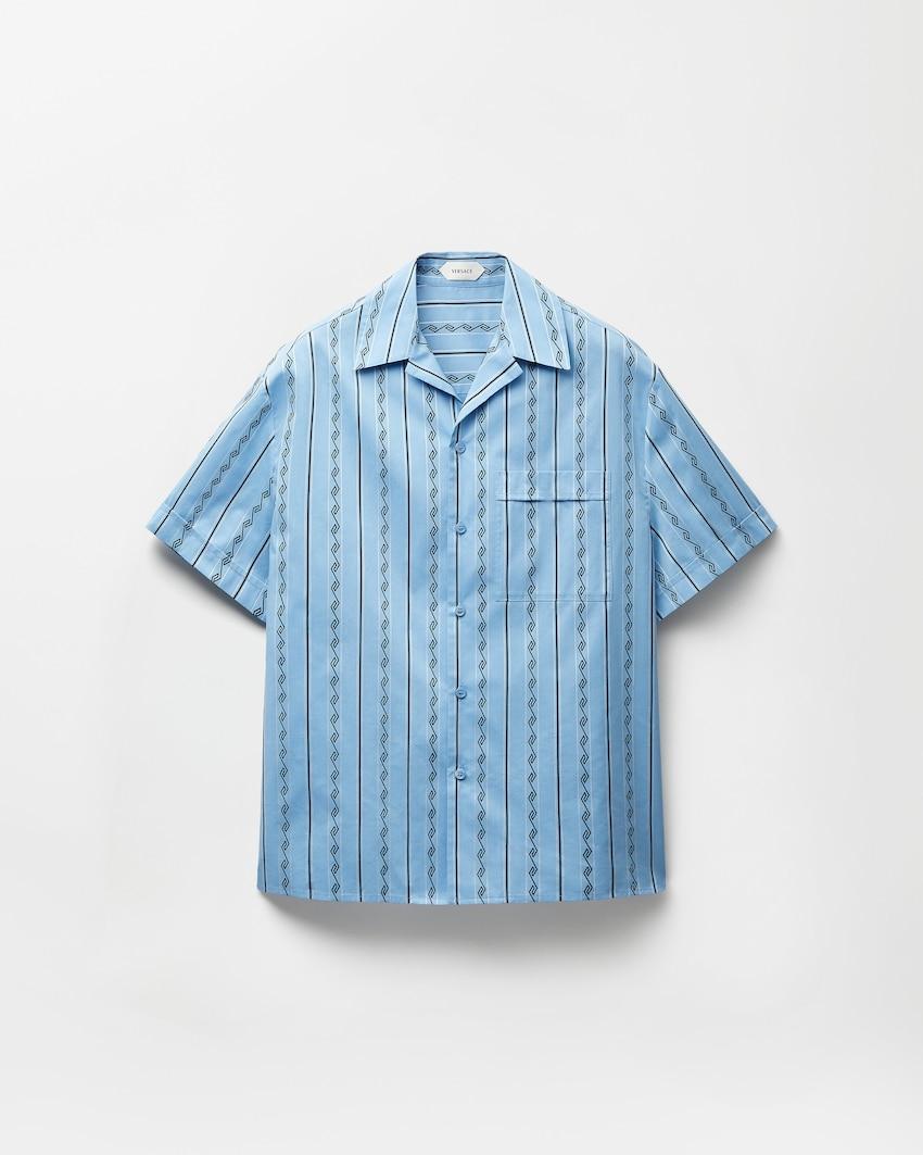 jacquard cotton-silk regular shirt by VERSACE