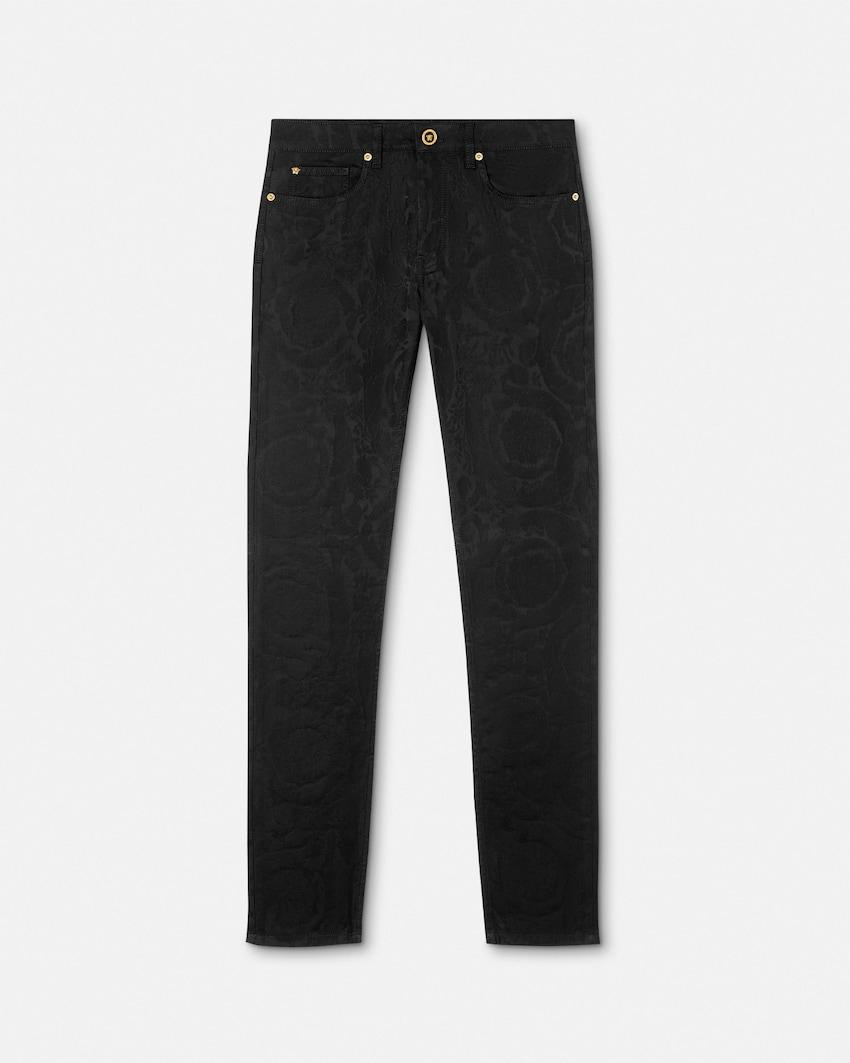 jacquard slim jeans by VERSACE