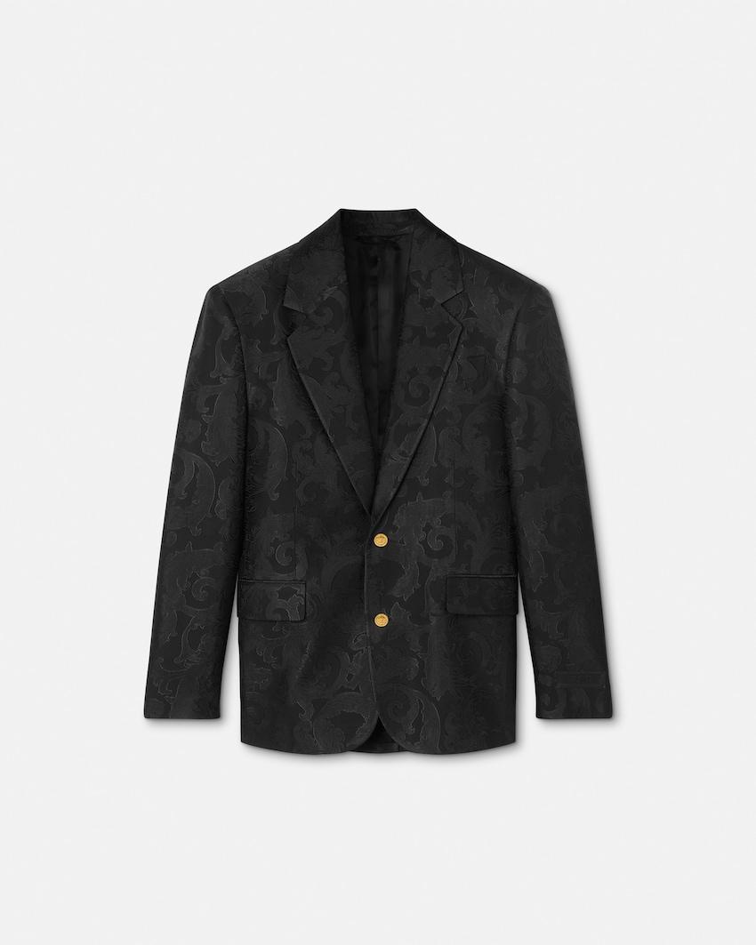 jacquard wool-blend blazer by VERSACE