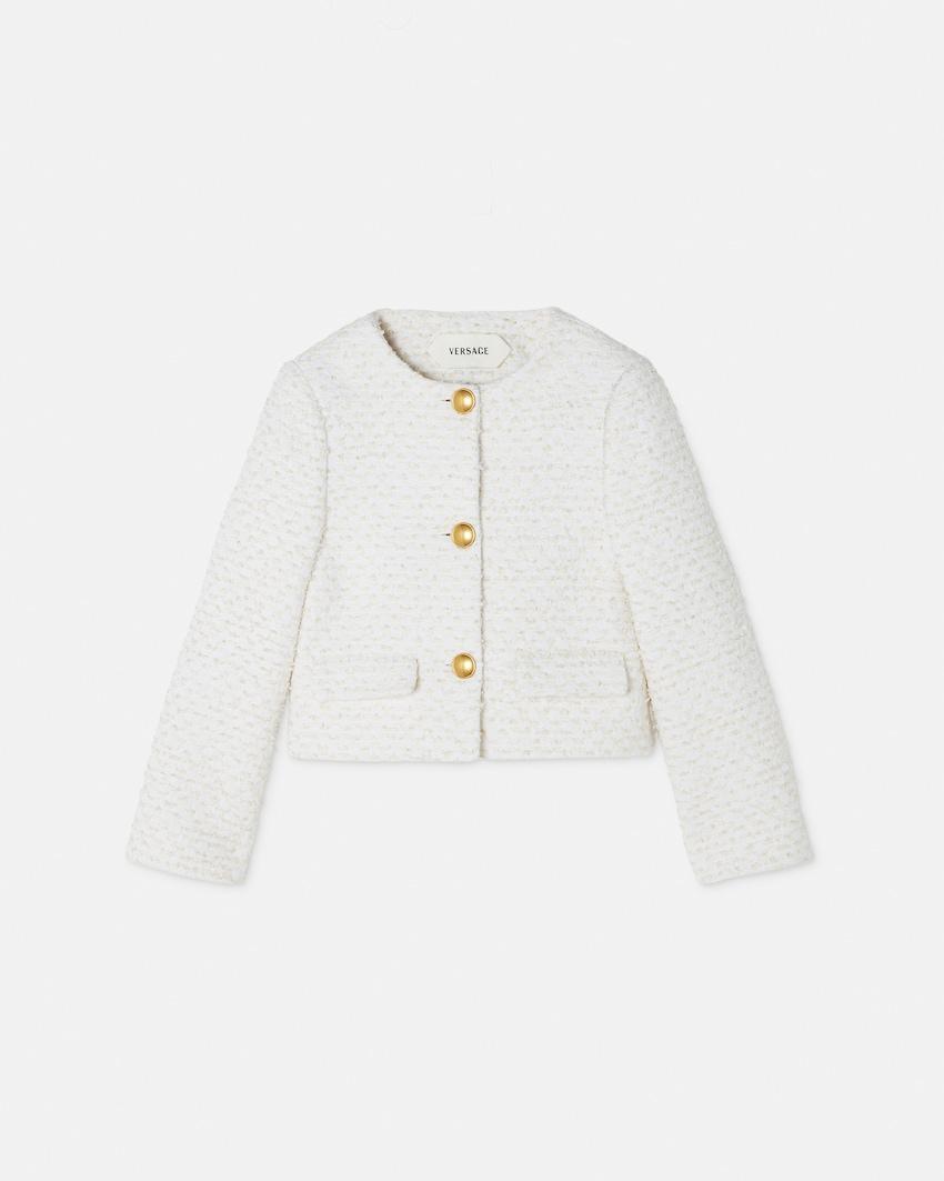 kids cotton-blend tweed jacket by VERSACE