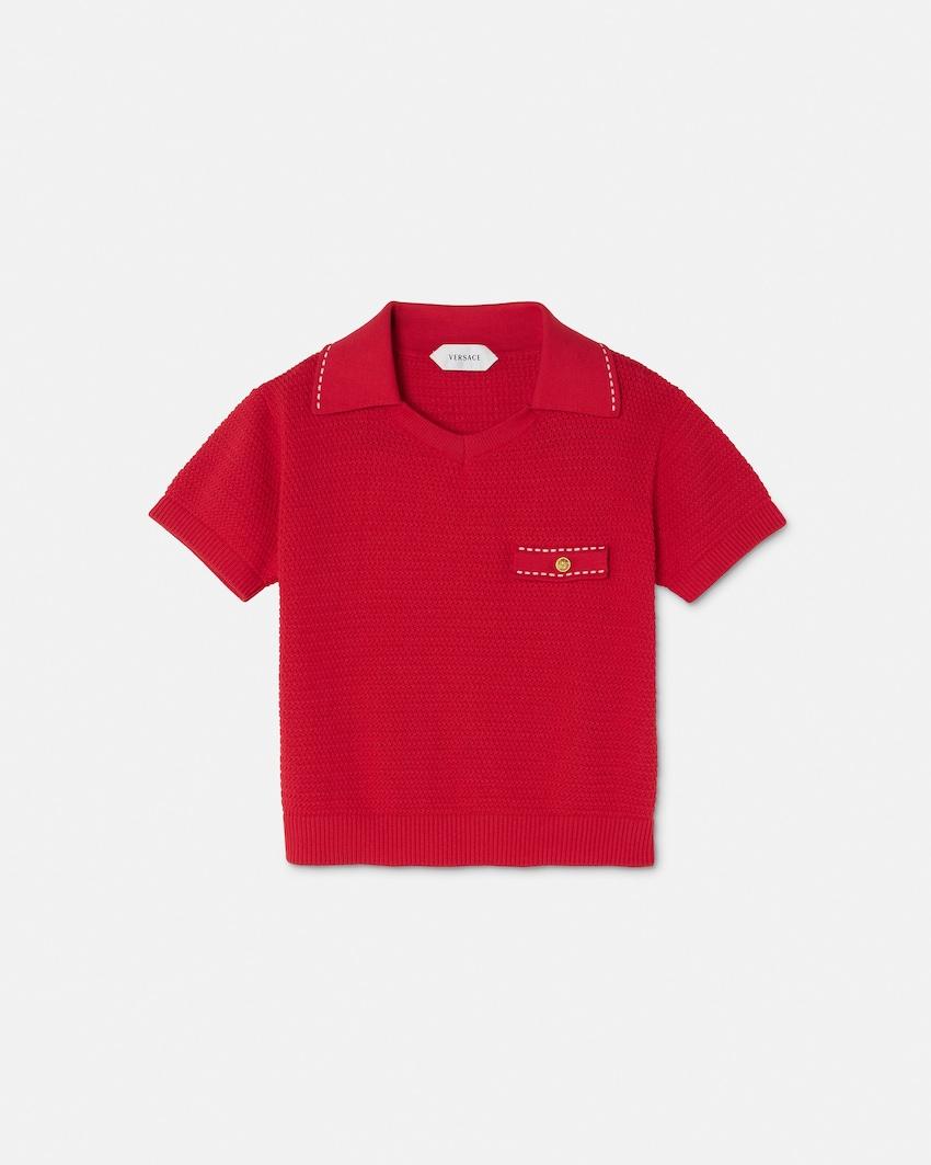 kids cotton knit polo by VERSACE