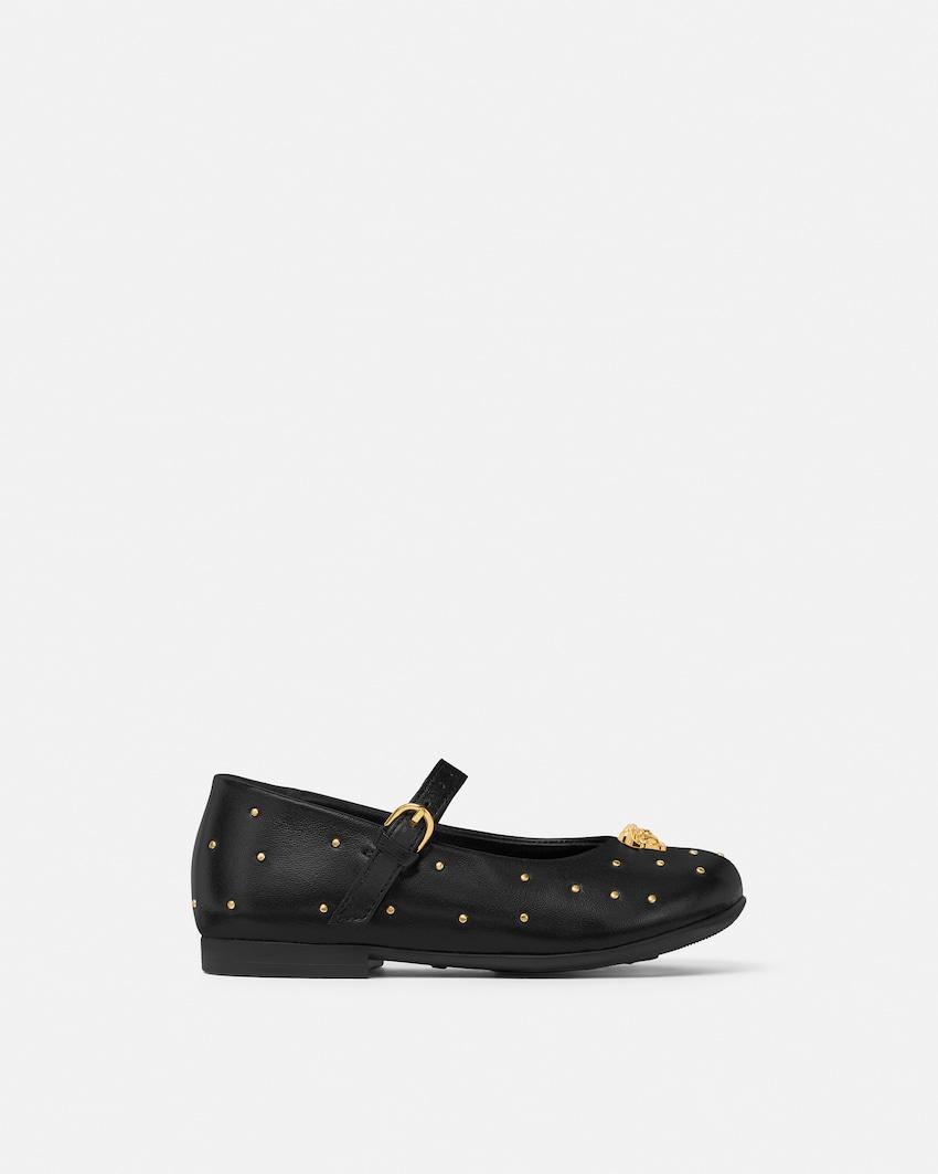 kids embellished leather ballerinas by VERSACE