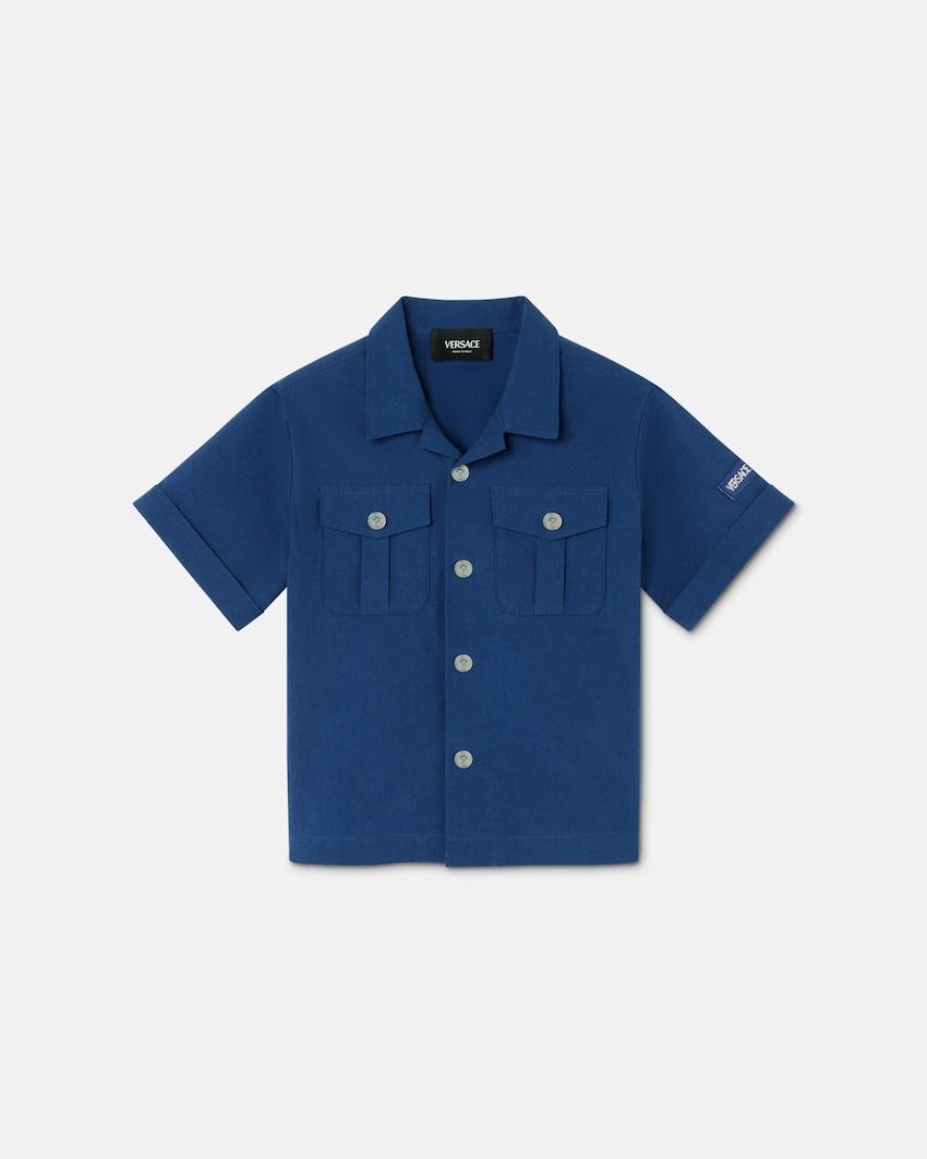 kids embroidered cotton shirt by VERSACE