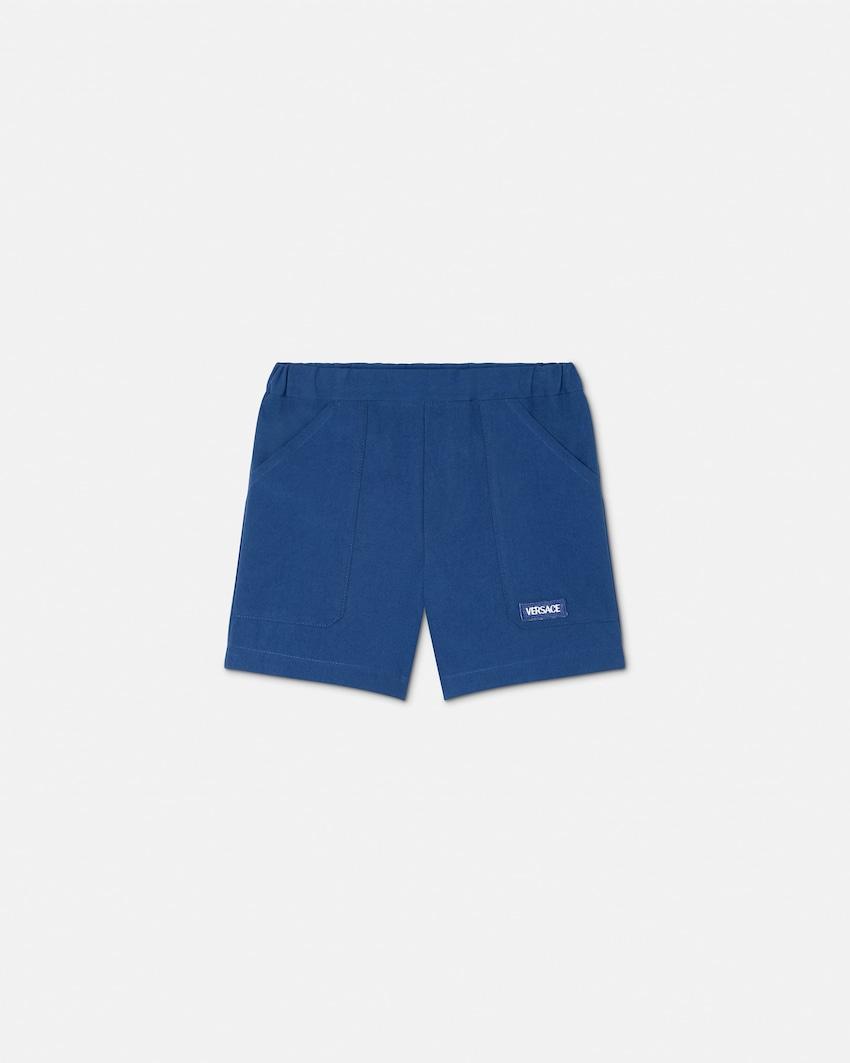 kids embroidered cotton shorts by VERSACE