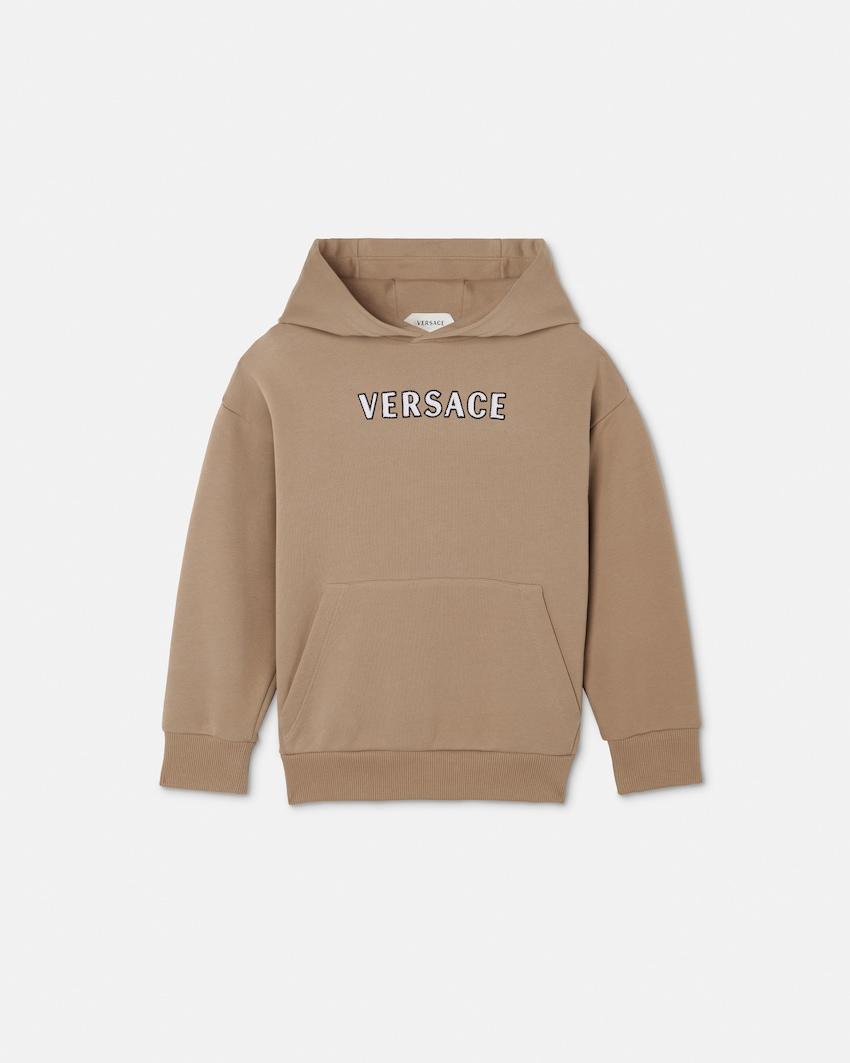 kids embroidered-logo cotton-jersey hoodie by VERSACE