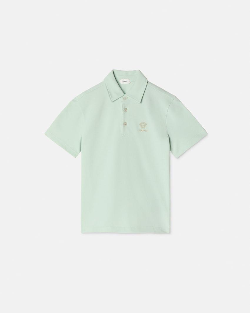 kids embroidered-logo cotton-pique polo by VERSACE