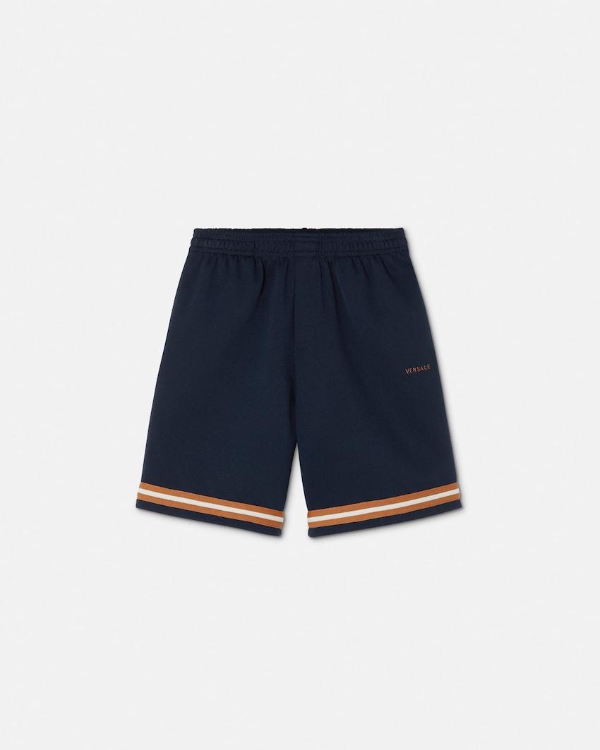kids embroidered-logo stretch pique shorts by VERSACE