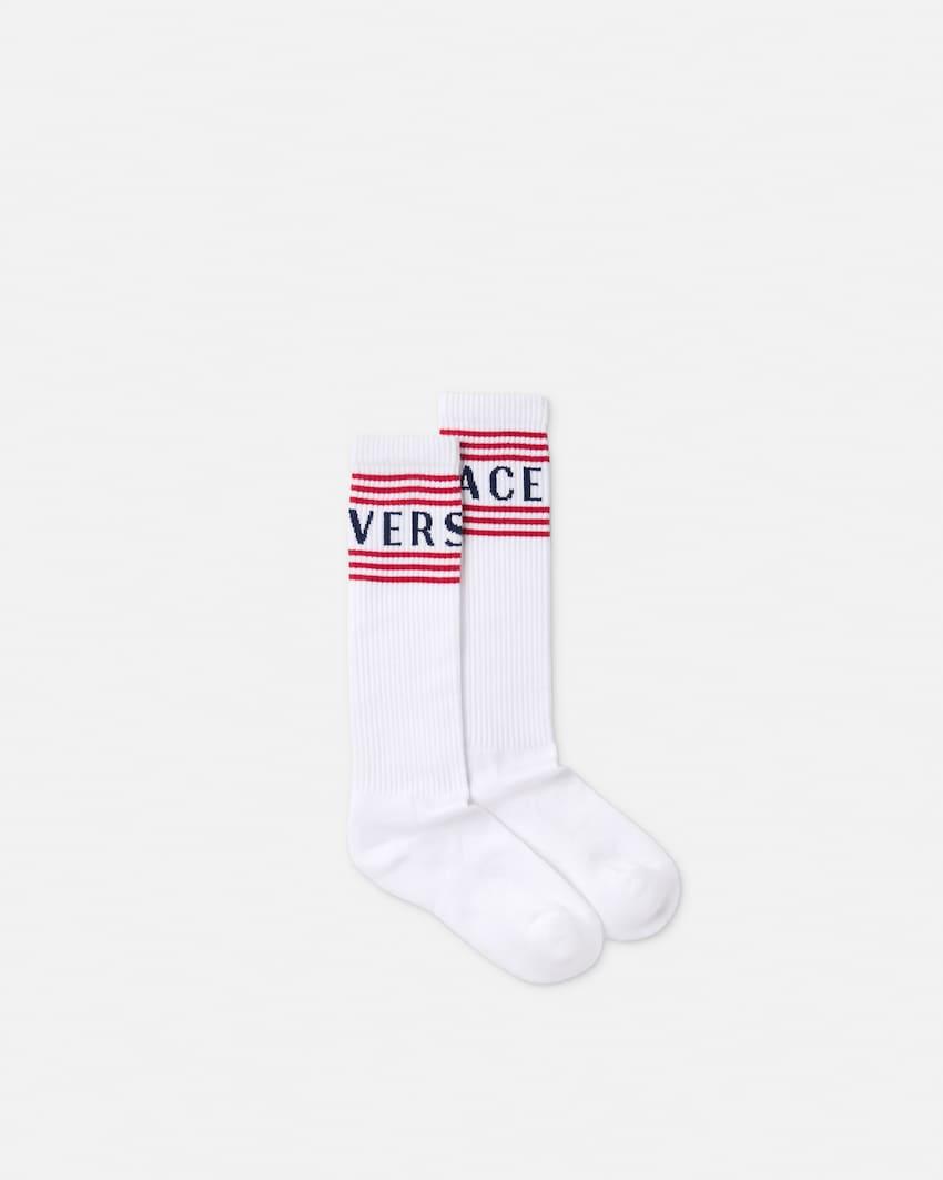 kids jacquard ribbed cotton socks by VERSACE
