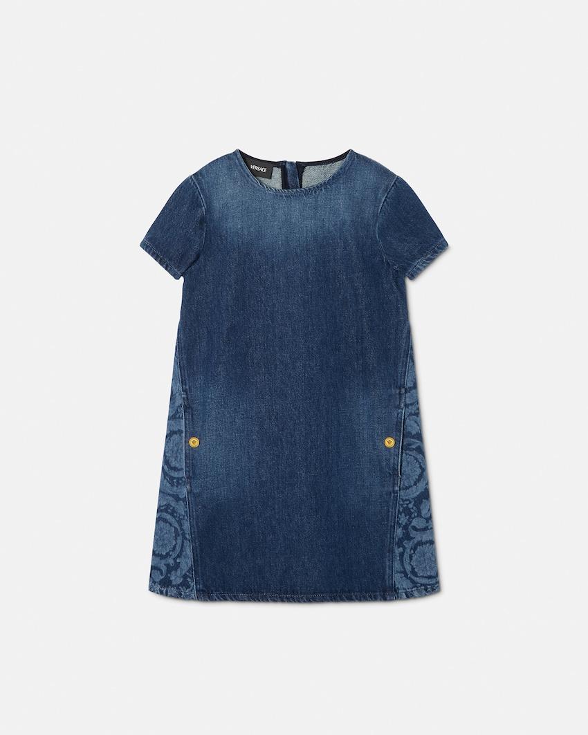 kids lasered denim dress by VERSACE