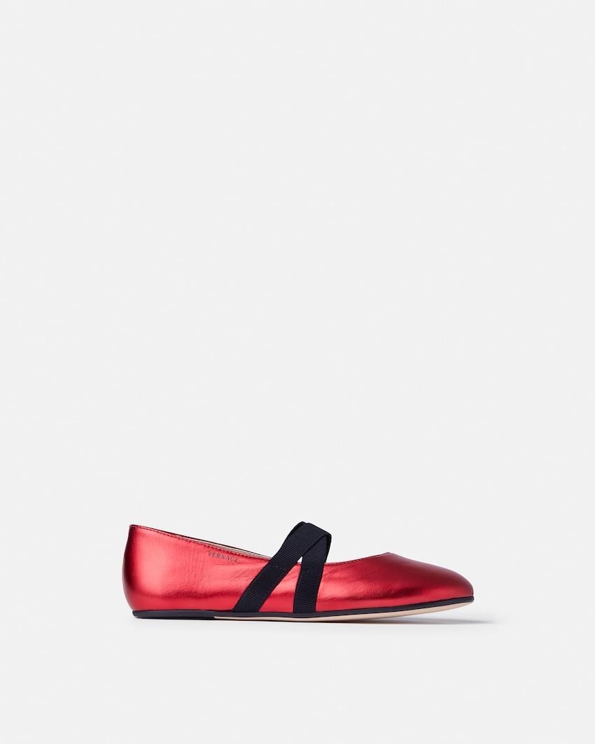 kids metallic leather ballerinas by VERSACE