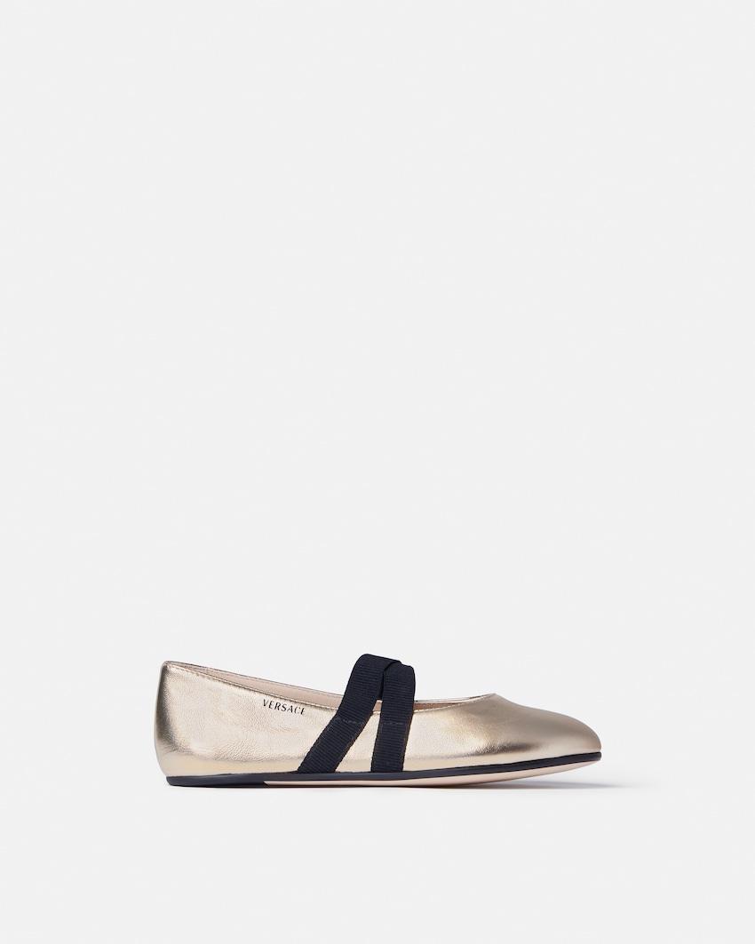 kids metallic leather ballerinas by VERSACE