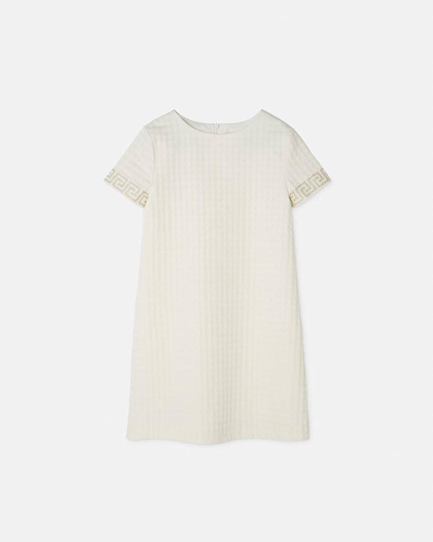 kids micro-check jacquard cotton dress by VERSACE