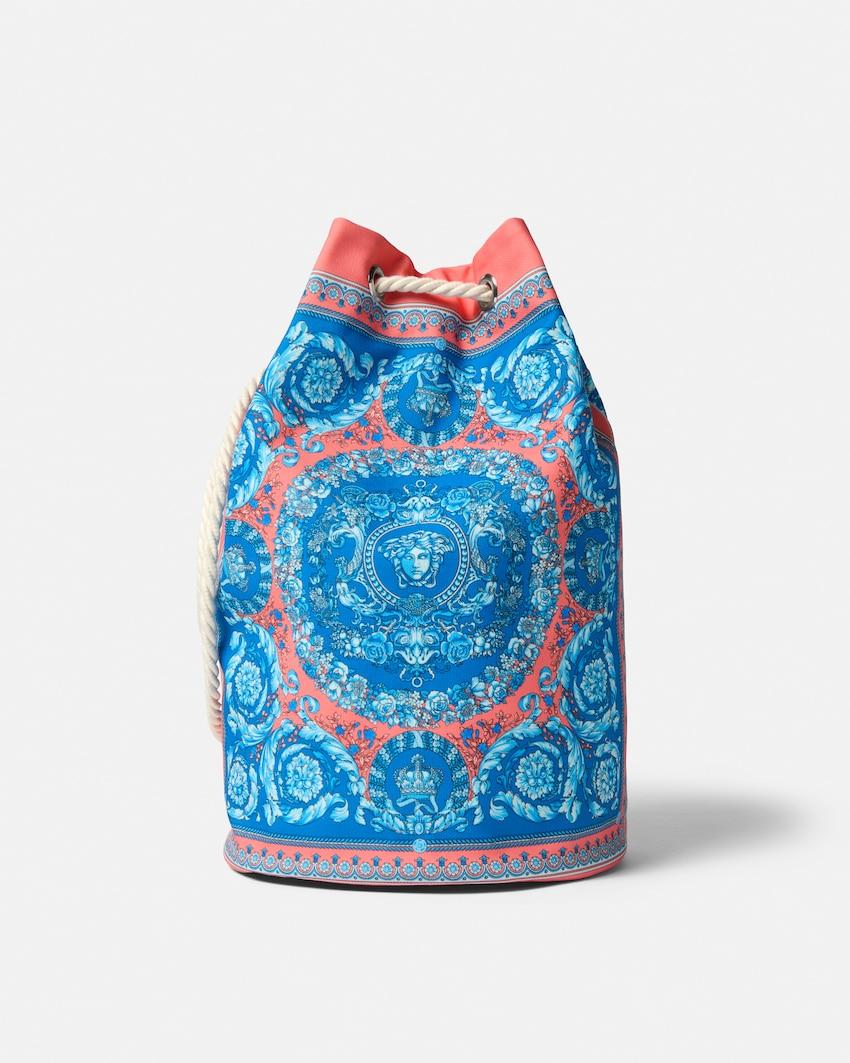 kids printed canvas sling bucket bag by VERSACE