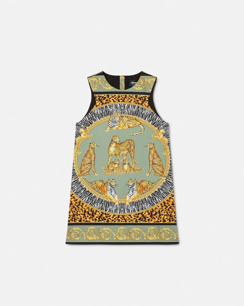 kids printed cotton-gabardine dress by VERSACE