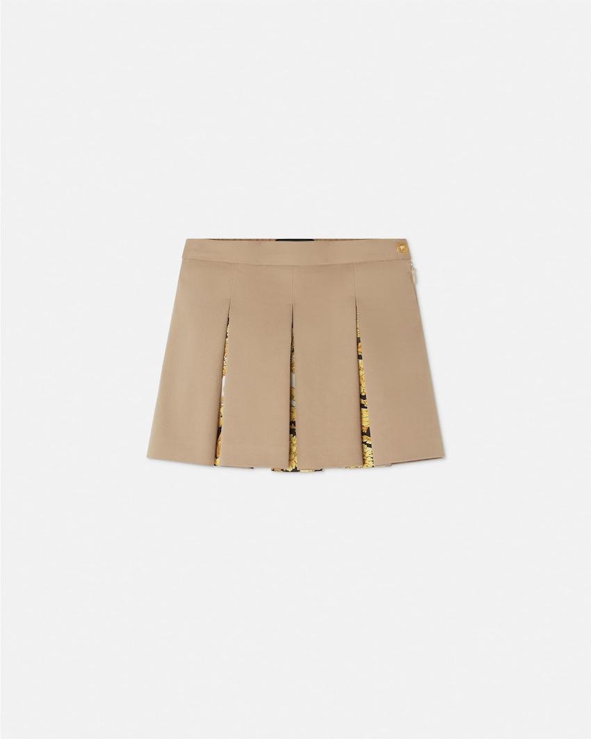 kids printed cotton-gabardine pleated skirt by VERSACE