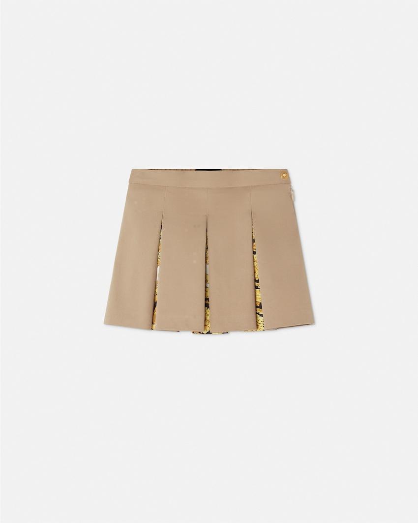 kids printed cotton-gabardine pleated skirt by VERSACE