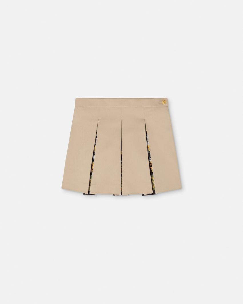 kids printed cotton-gabardine pleated skirt by VERSACE
