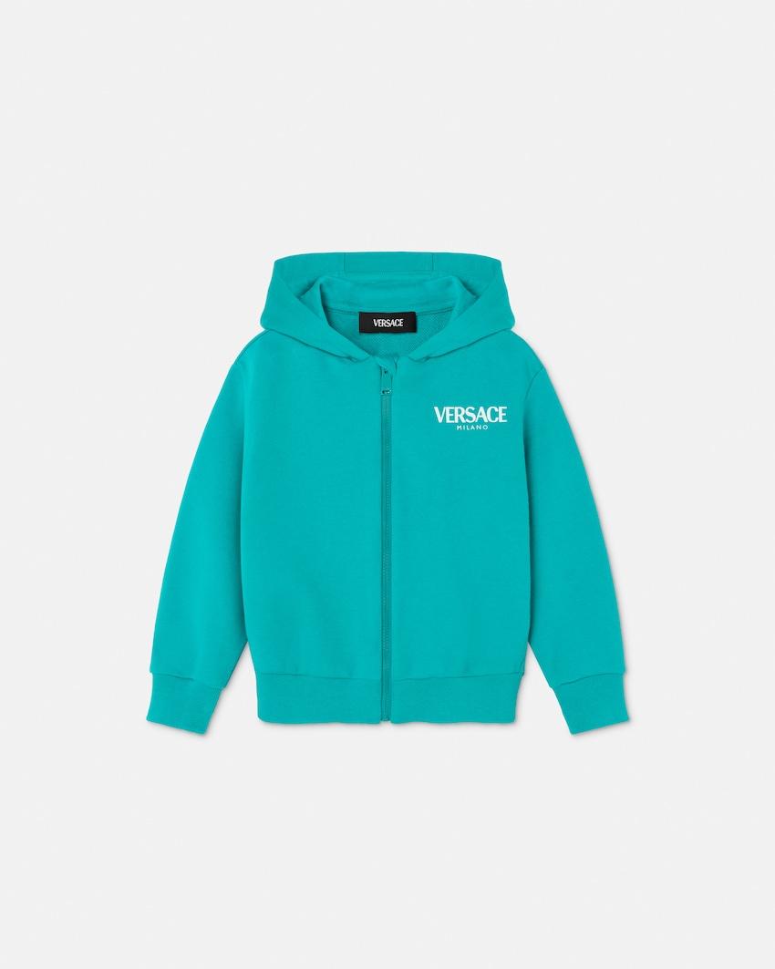 kids printed cotton-jersey zip hoodie by VERSACE