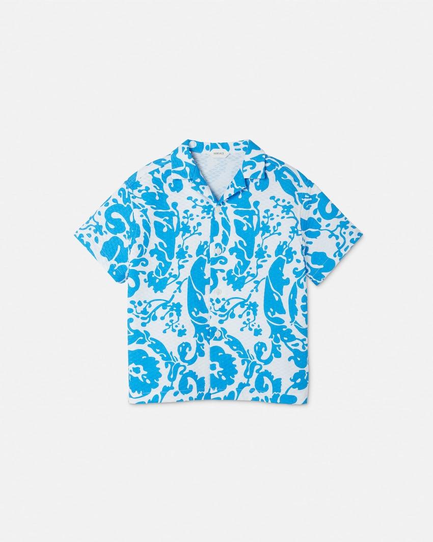 kids printed cotton-pique shirt by VERSACE