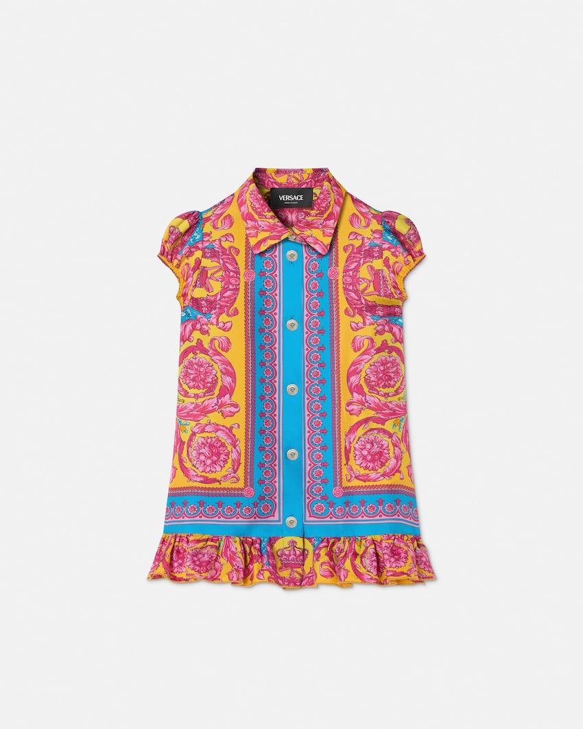 kids printed silk twill dress by VERSACE