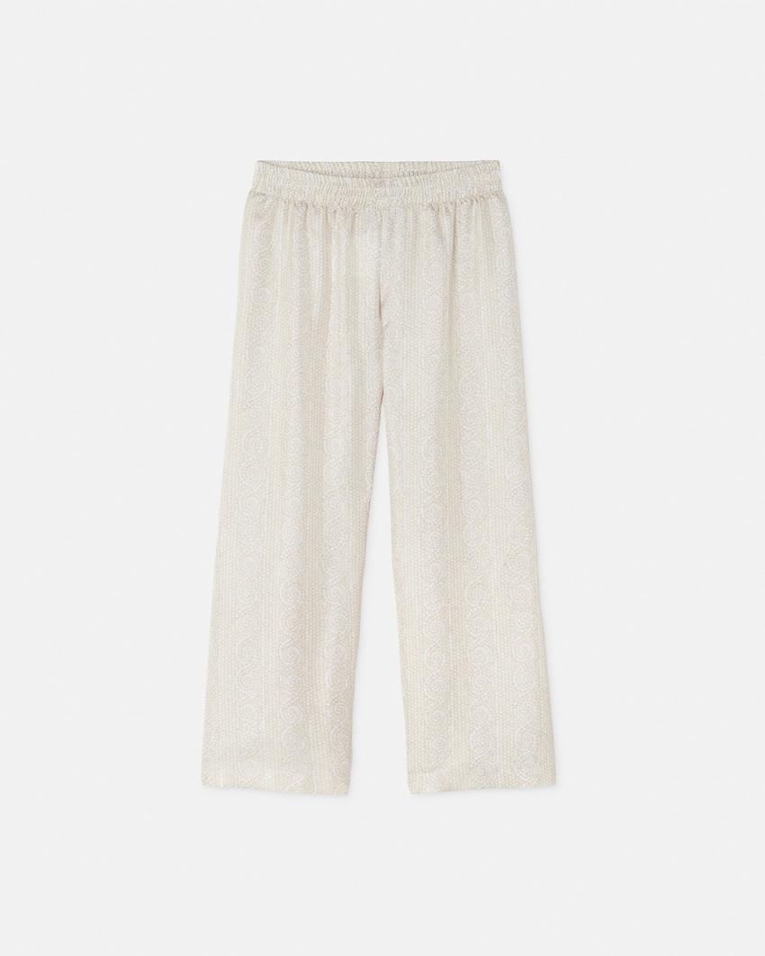 kids printed silk twill pajama-style pants by VERSACE