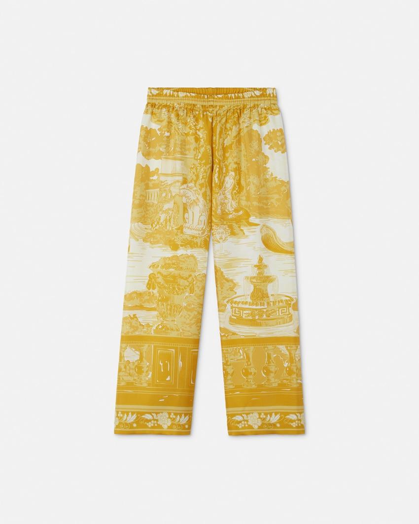 kids printed silk twill pajama-style pants by VERSACE