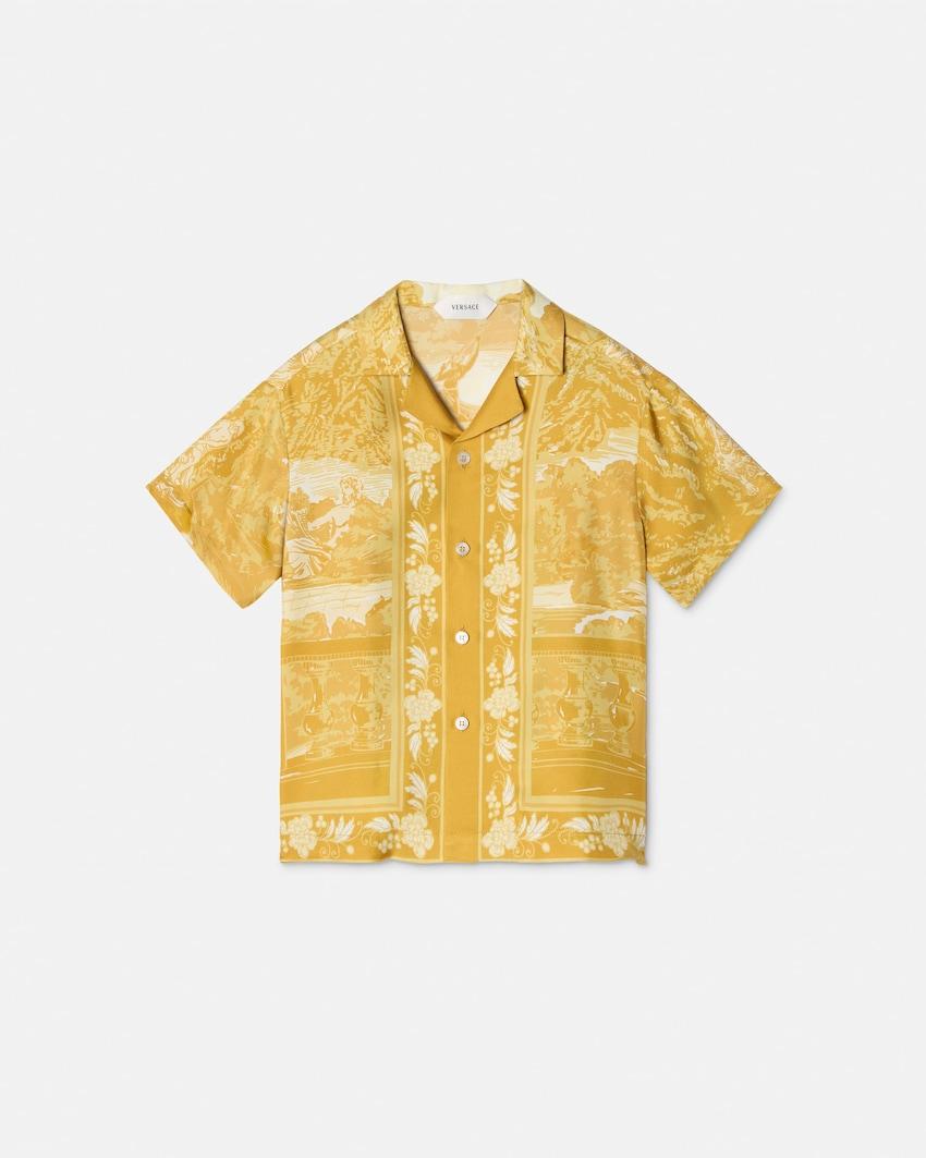 kids printed silk twill shirt by VERSACE
