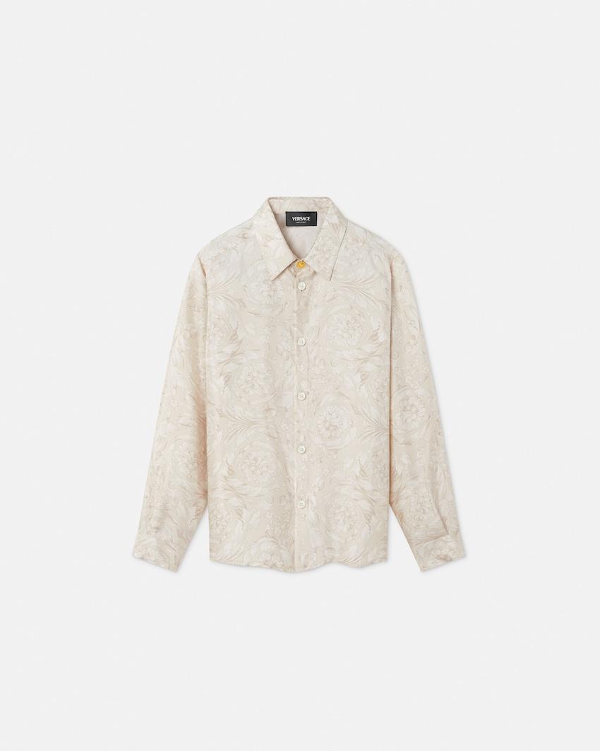 kids printed silk twill shirt by VERSACE