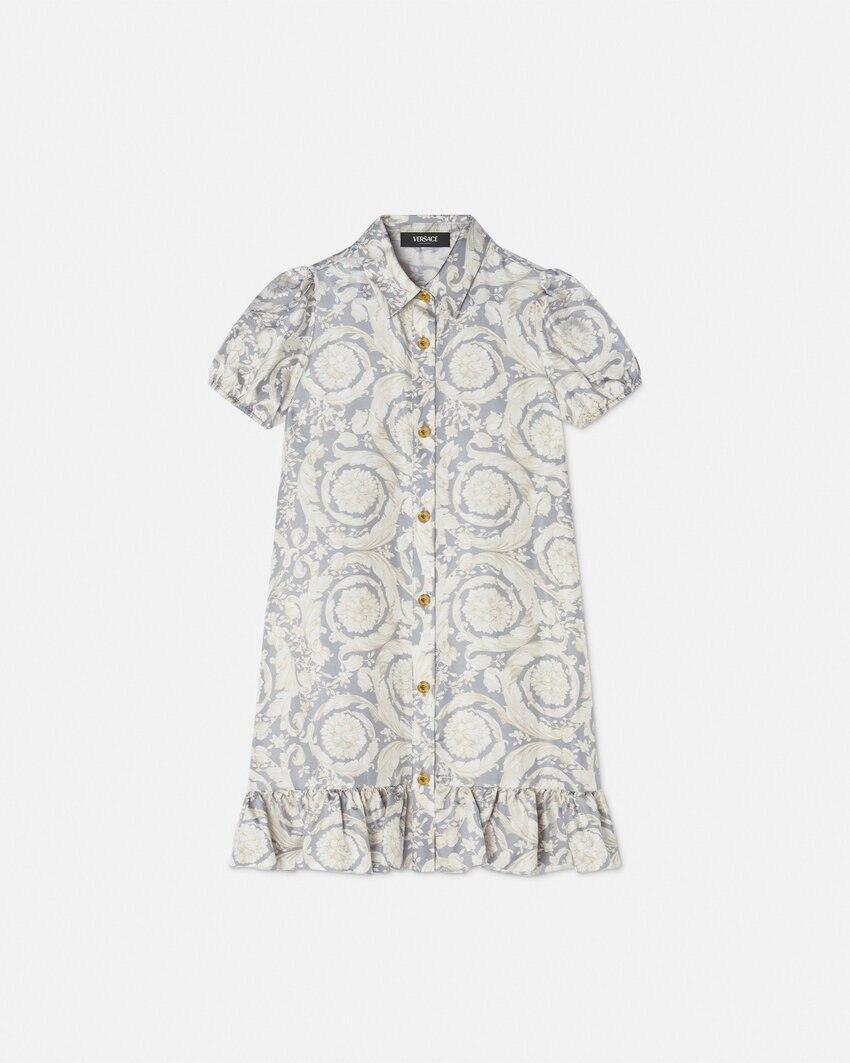 kids printed silk twill shirt dress by VERSACE