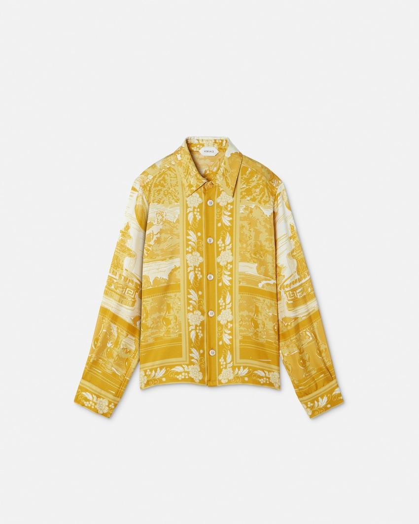 kids printed silk twill shirt by VERSACE