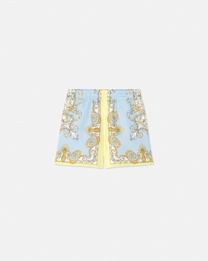 kids printed silk twill shorts by VERSACE