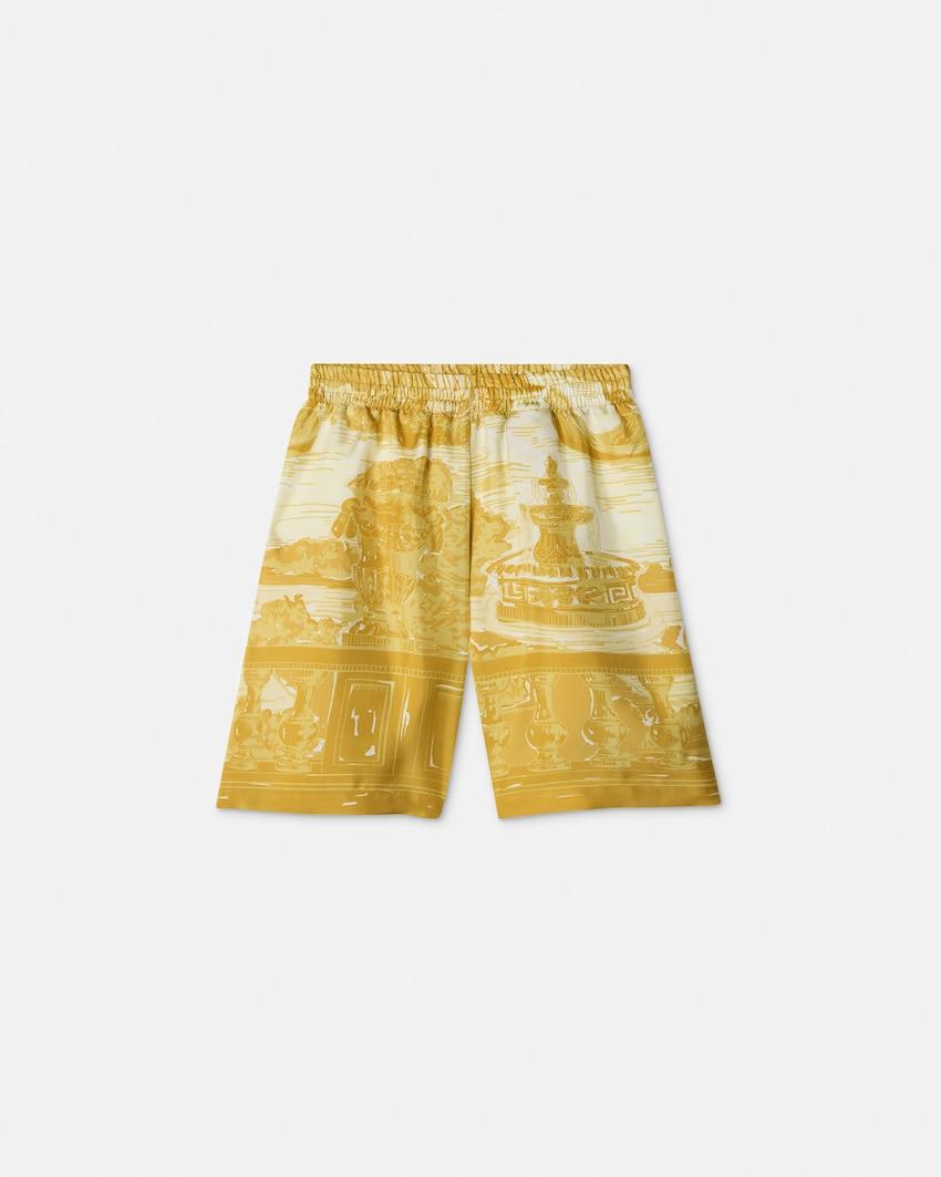 kids printed silk twill shorts by VERSACE