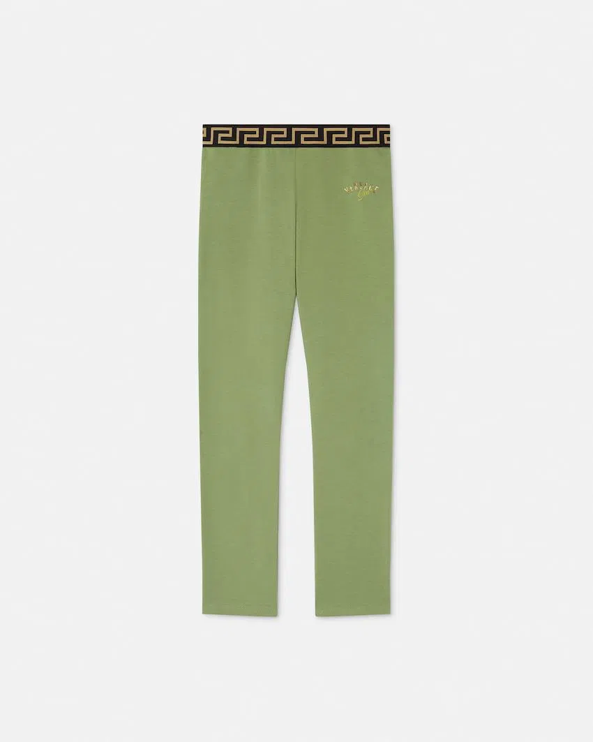 kids printed stretch cotton-jersey leggings by VERSACE